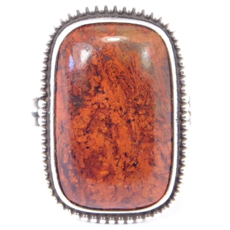 STERLING SILVER SOUTHWEST RED JASPER RING