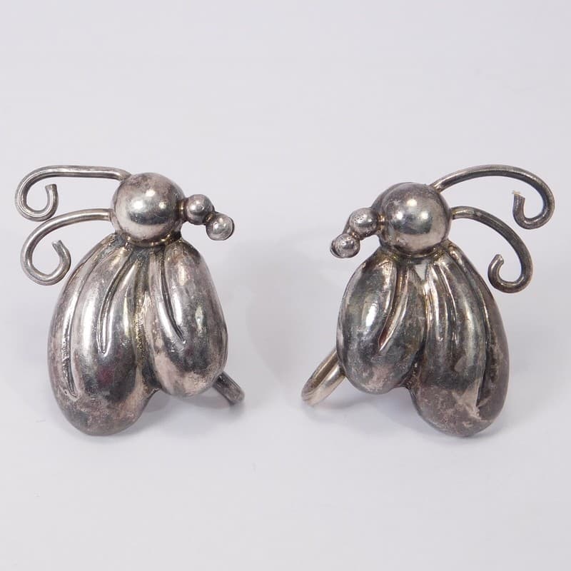 VICTORIA TAXCO EARRINGS STERLING SILVER SCREW BACK #301