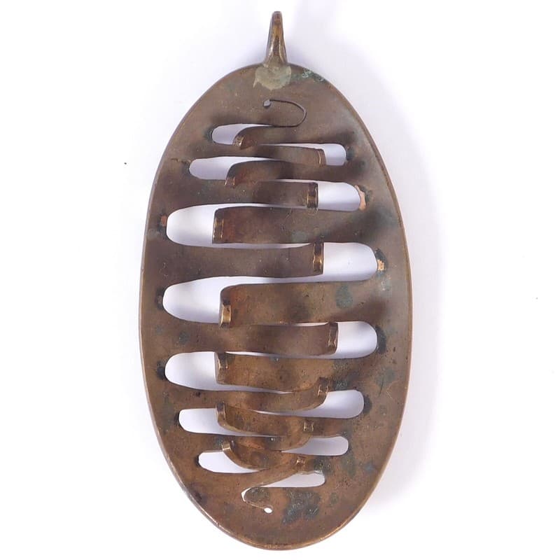 CAPTIVATING MODERNIST BRONZE ARTISAN PENDANT