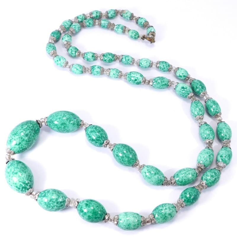 ART DECO CZECH NECKLACE LONG GRADUATED