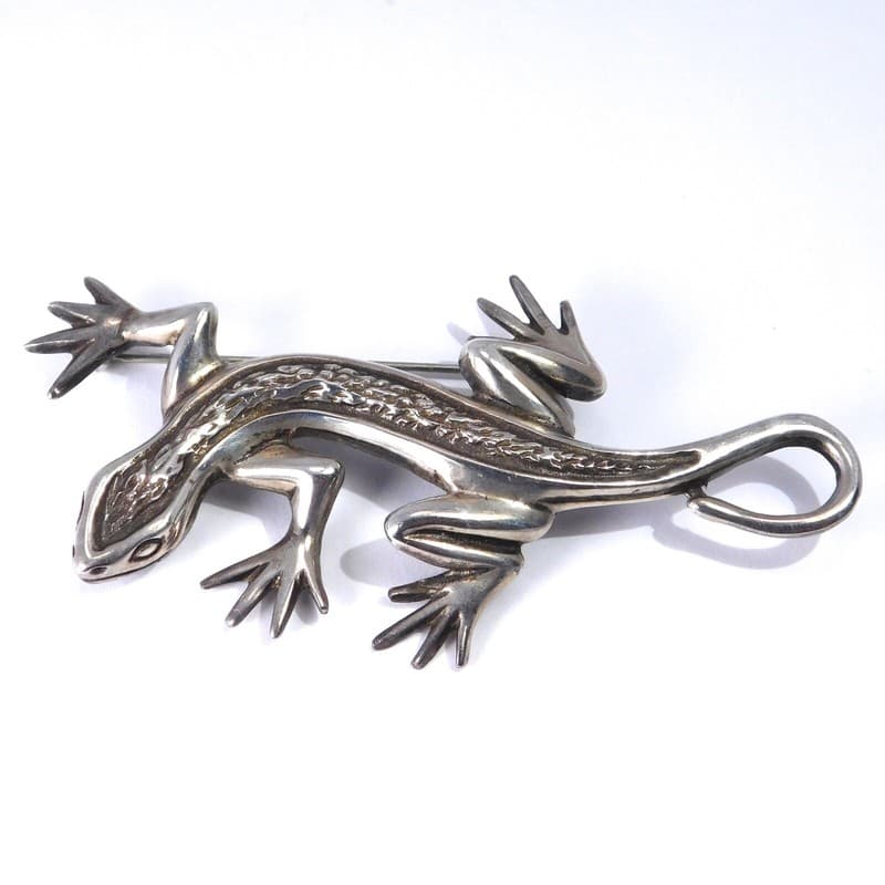 VINTAGE STERLING SILVER LIZARD PIN