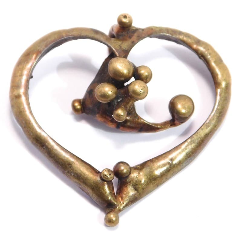 SUPERB BRONZE HEART MODERNIST PENDANT