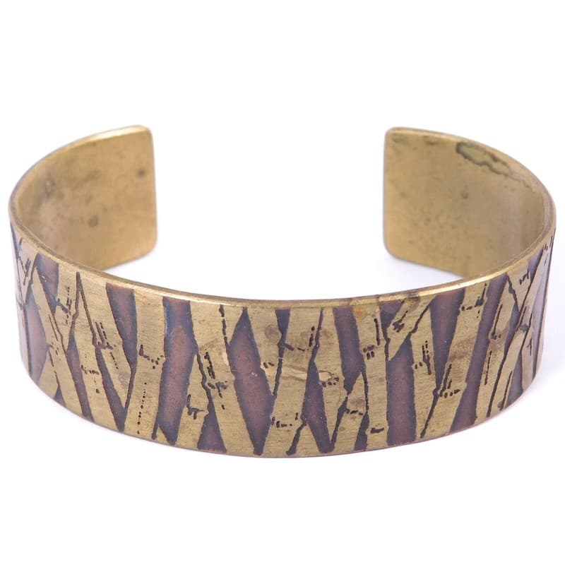 BEAUTIFUL BAMBOO BRONZE CUFF BRACELET