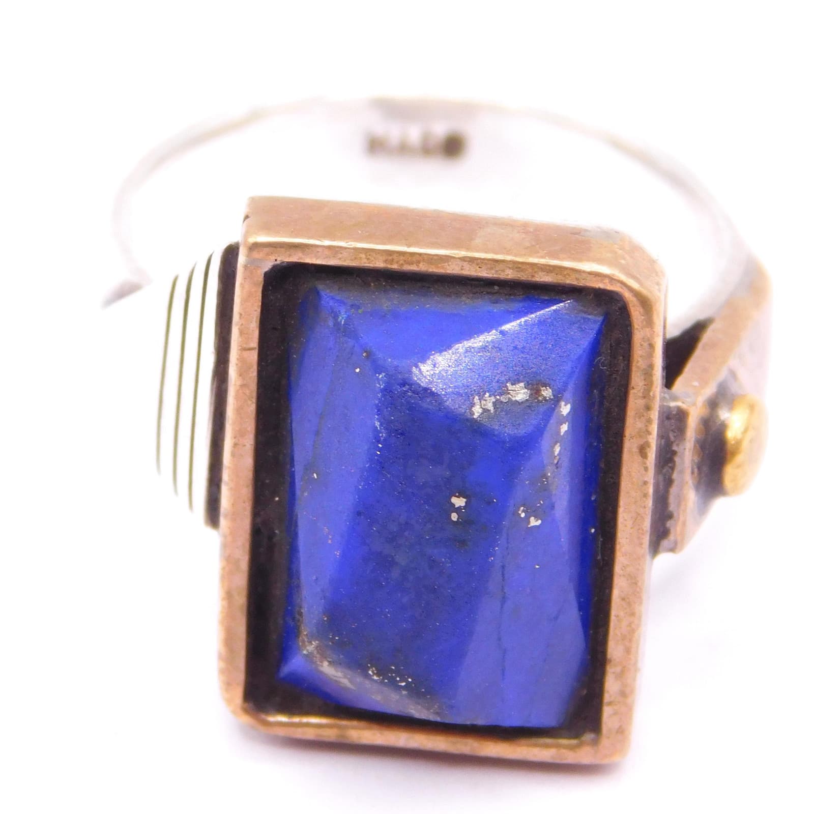 MACCHIARINI MODERNIST MIXED METALS LAPIS LAZULI RING