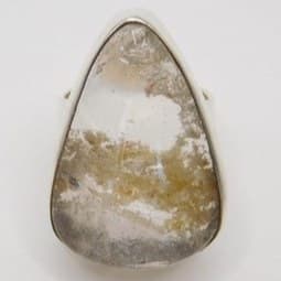 STERLING SILVER 925 LODOLITE GARDEN QUARTZ RING SZ 7 LARGE TEARDROP STATEMENT